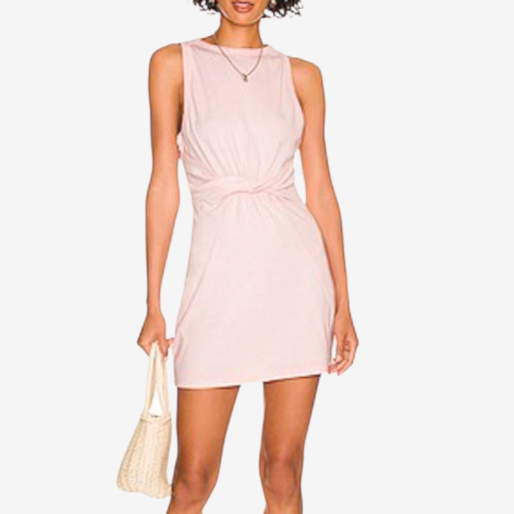 L*Space Seaview Twist Front Mini Dress in Rose Quartz